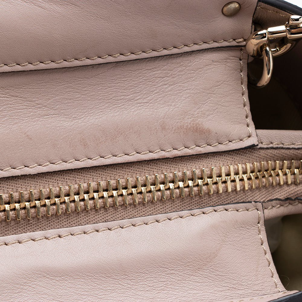 Valentino Calfskin Rockstud Double Handle Medium Tote (SHF-16009)