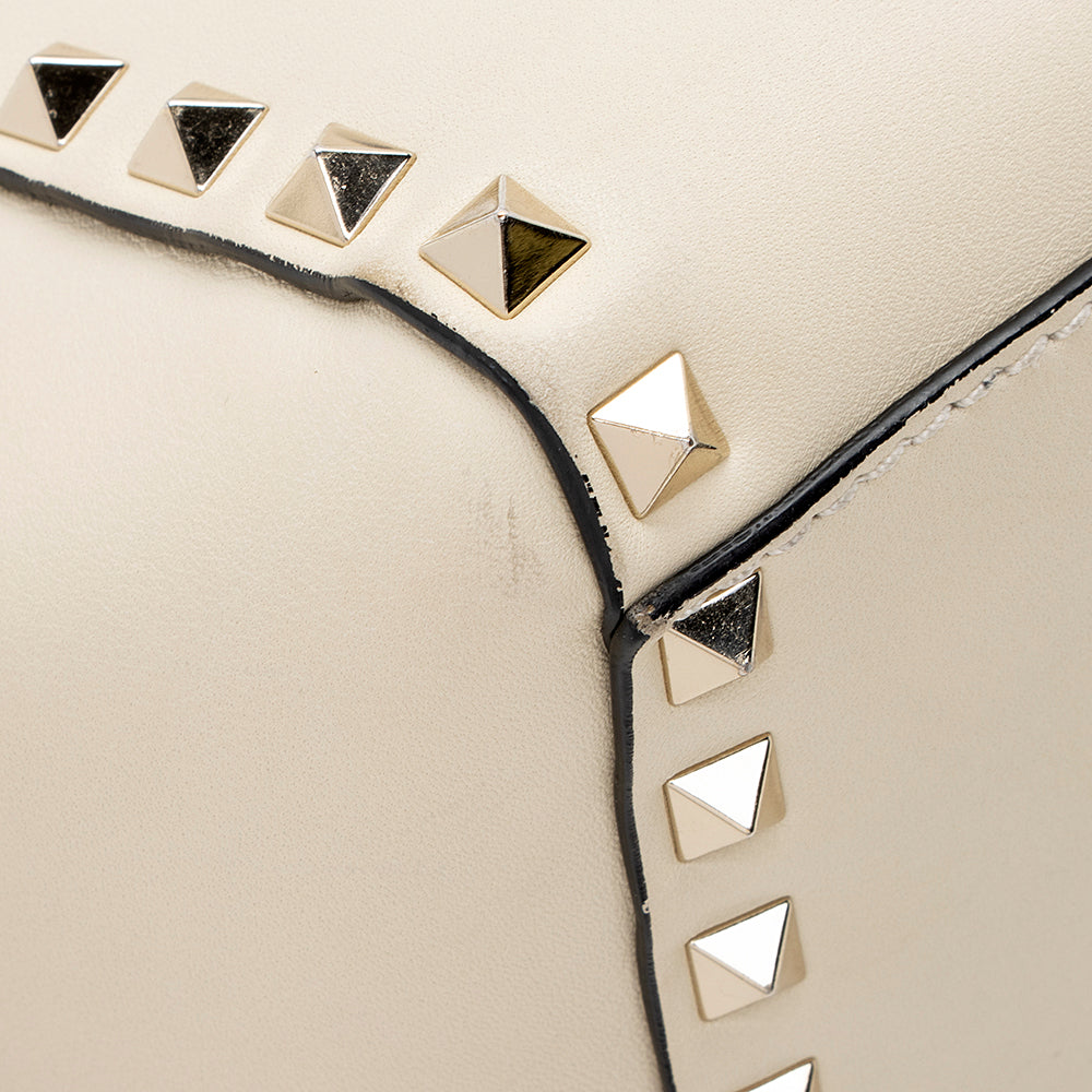 Valentino Calfskin Rockstud Double Handle Mini Tote (SHF-15923)