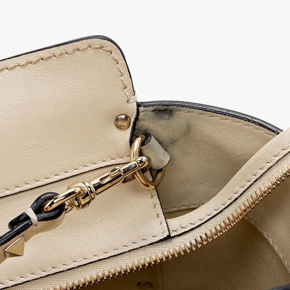 Valentino Calfskin Rockstud Double Handle Mini Tote (SHF-15923)