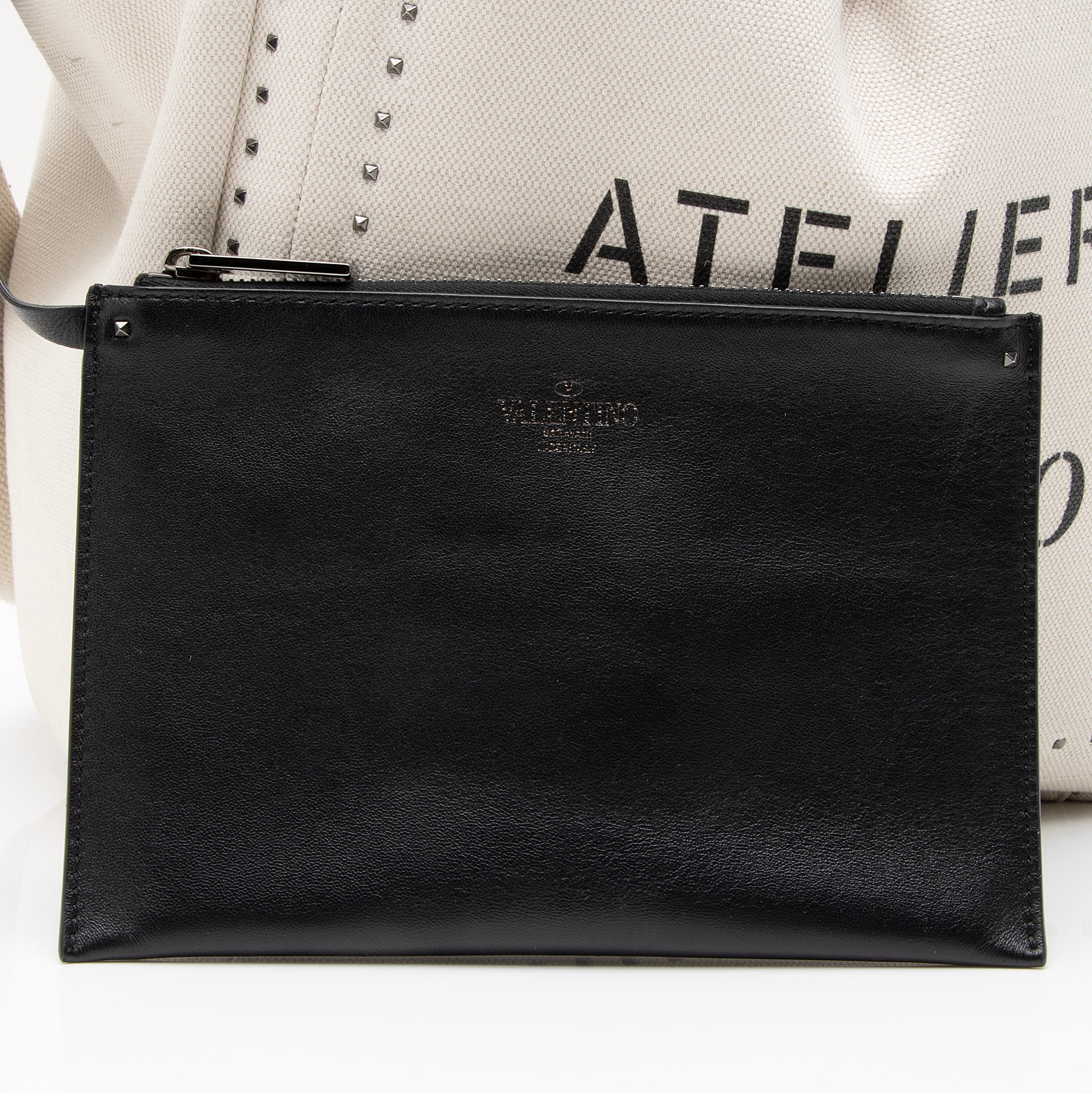 Valentino Canvas Pleated Atelier 01 Tote (SHF-23734)