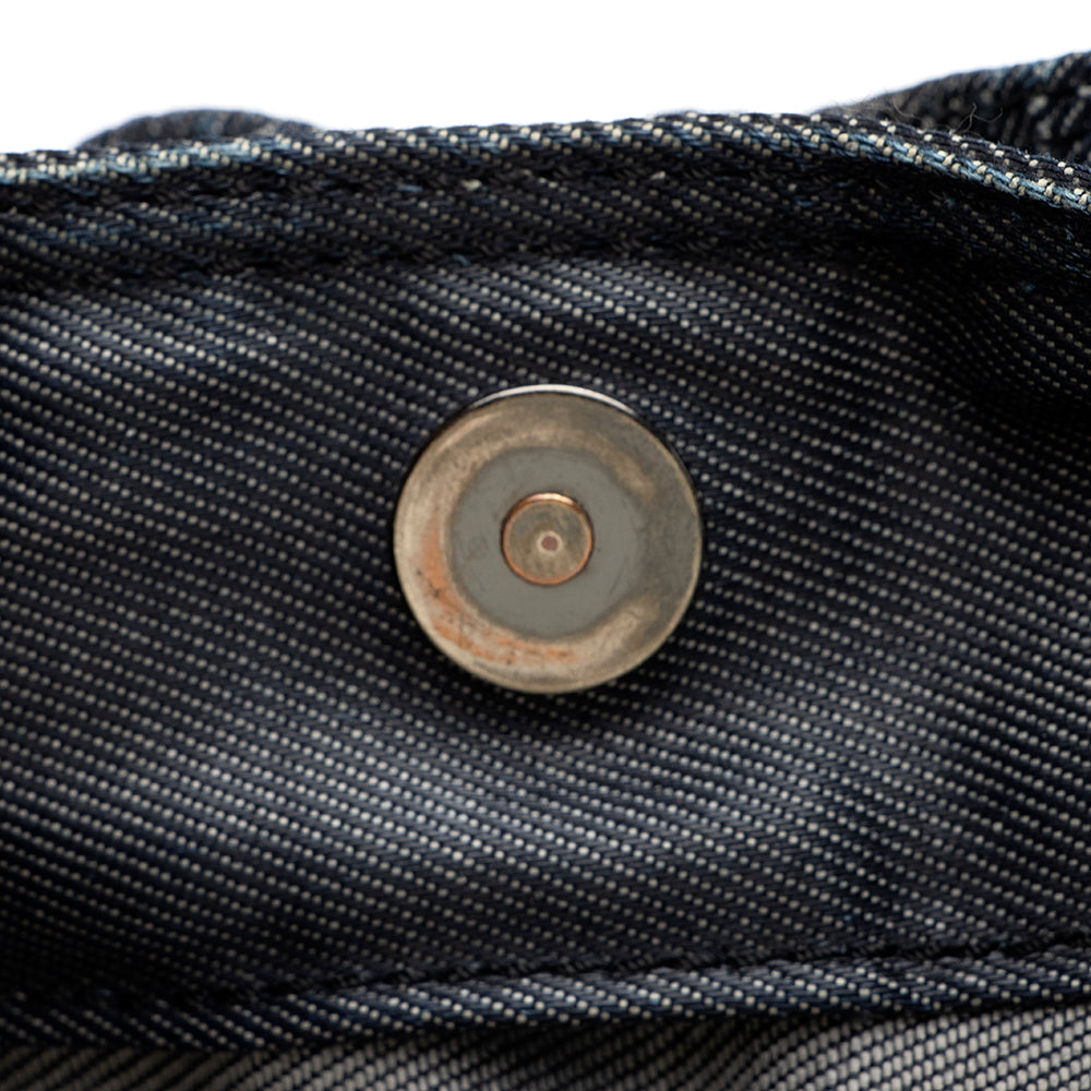 Valentino Denim Petale Rose XL Tote (SHF-18433)