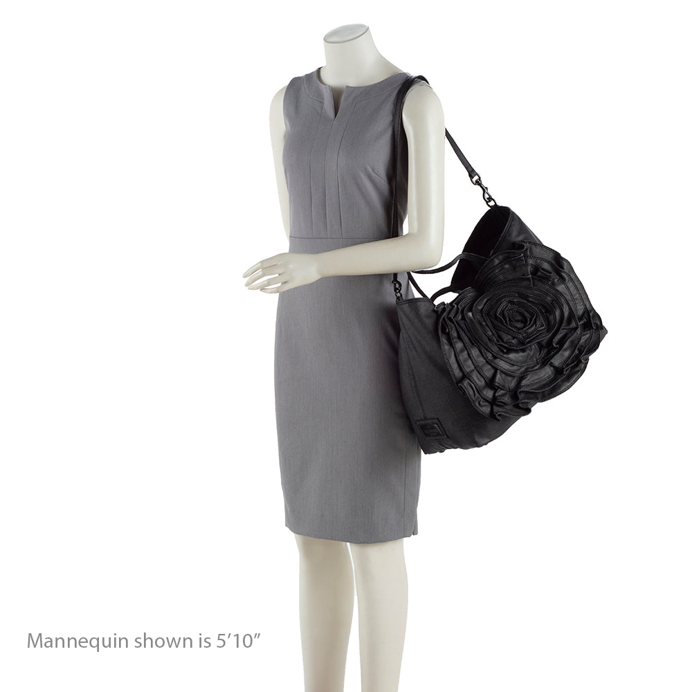 Valentino Denim Petale Rose XL Tote (SHF-18433)