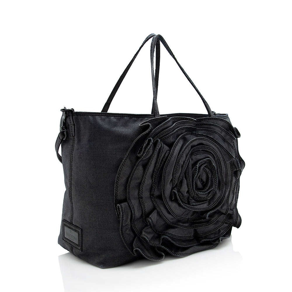 Valentino Denim Petale Rose XL Tote (SHF-18433)