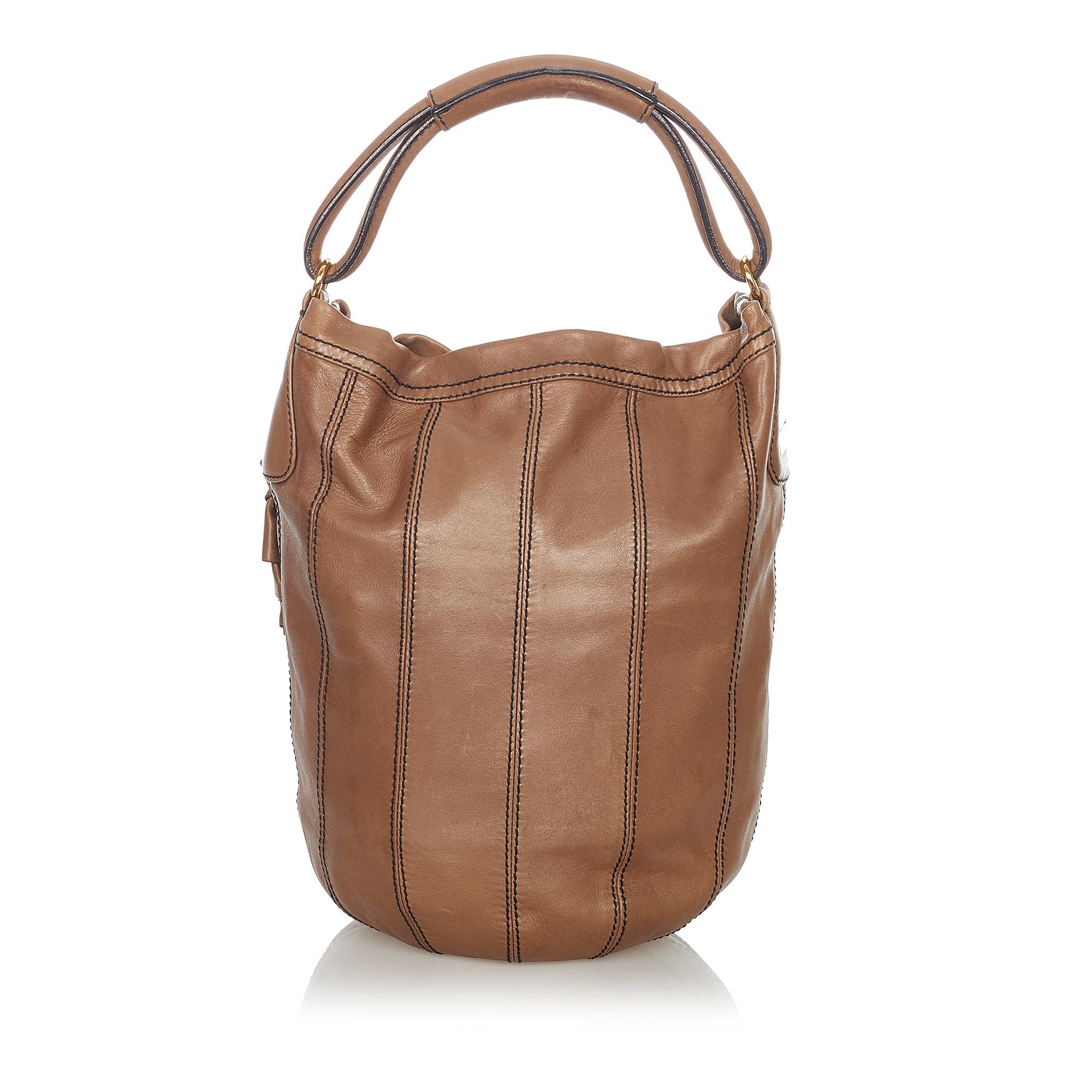Valentino Floral Leather Bucket Bag (SHG-37240)