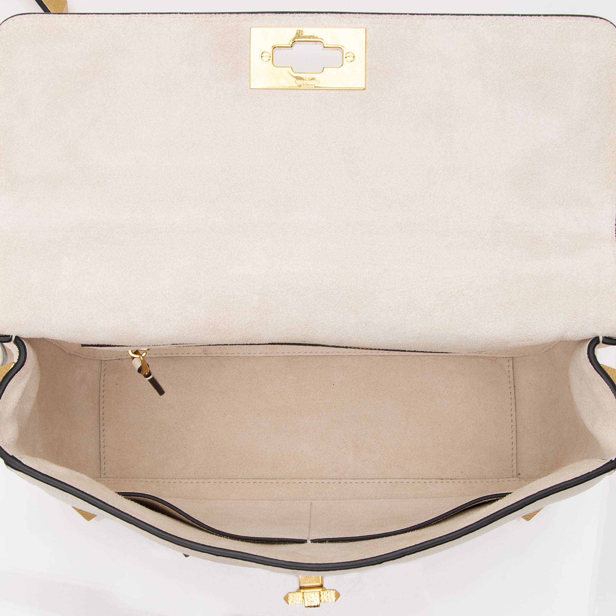 Valentino Grained Calfskin Hammered Roman Stud Large Shoulder Bag (SHF-23647)