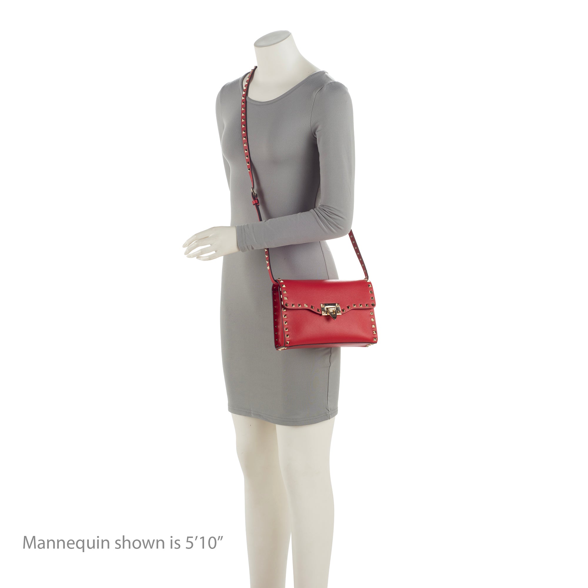 Valentino Grainy Calfskin Rockstud Flap Small Crossbody Bag (SHF-gUNU2H)