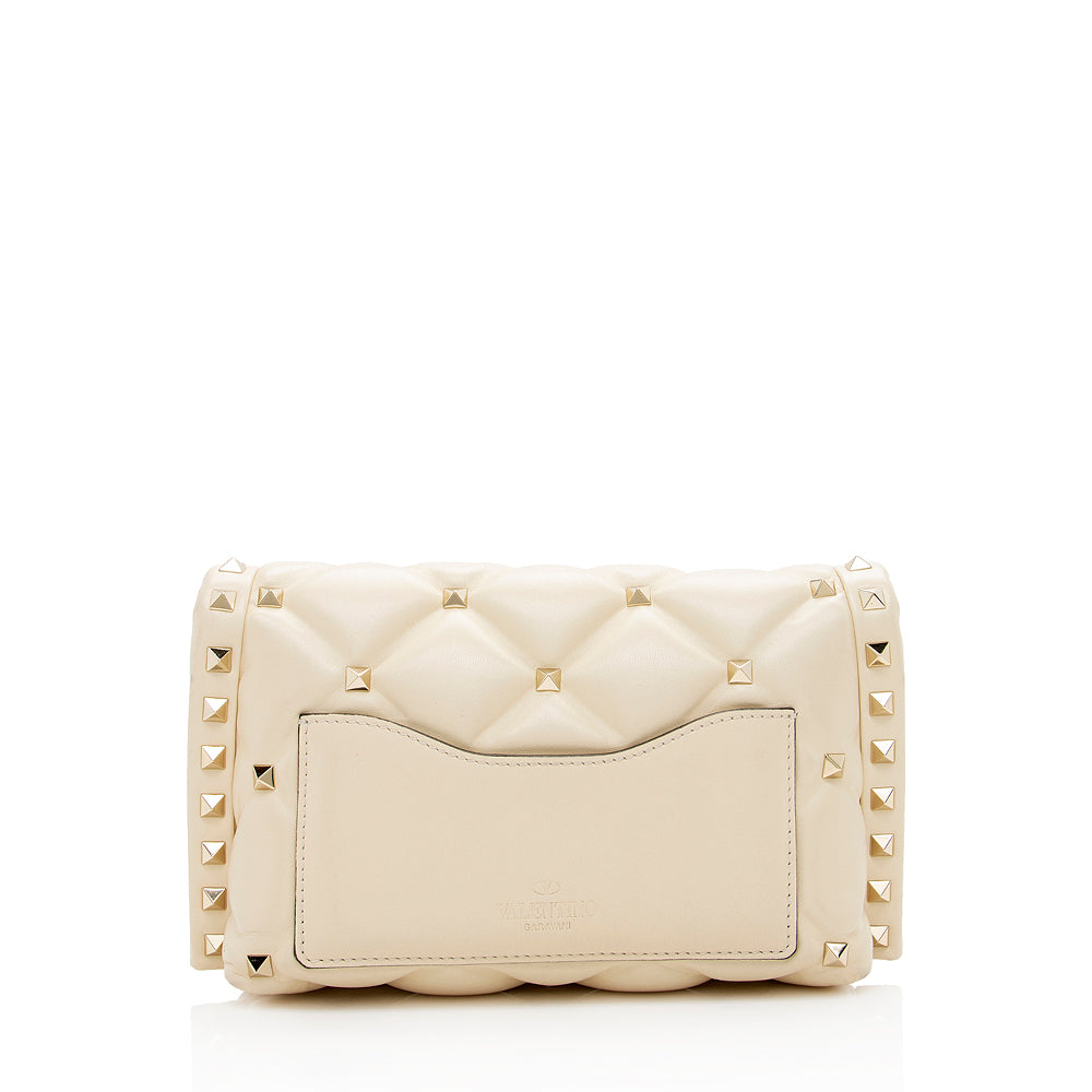 Valentino Lambskin Candystud Spike Wristlet (SHF-17342)