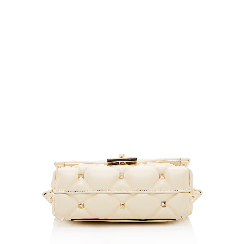 Valentino Lambskin Candystud Spike Wristlet (SHF-17342)