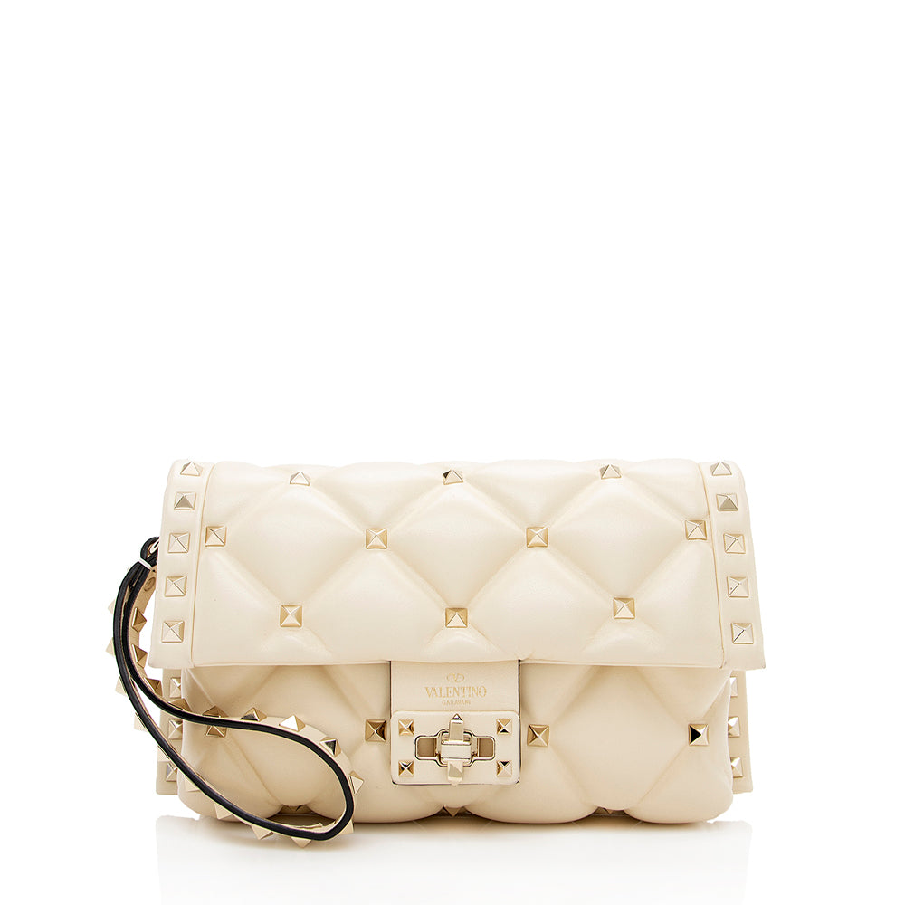 Valentino Lambskin Candystud Spike Wristlet (SHF-17342)