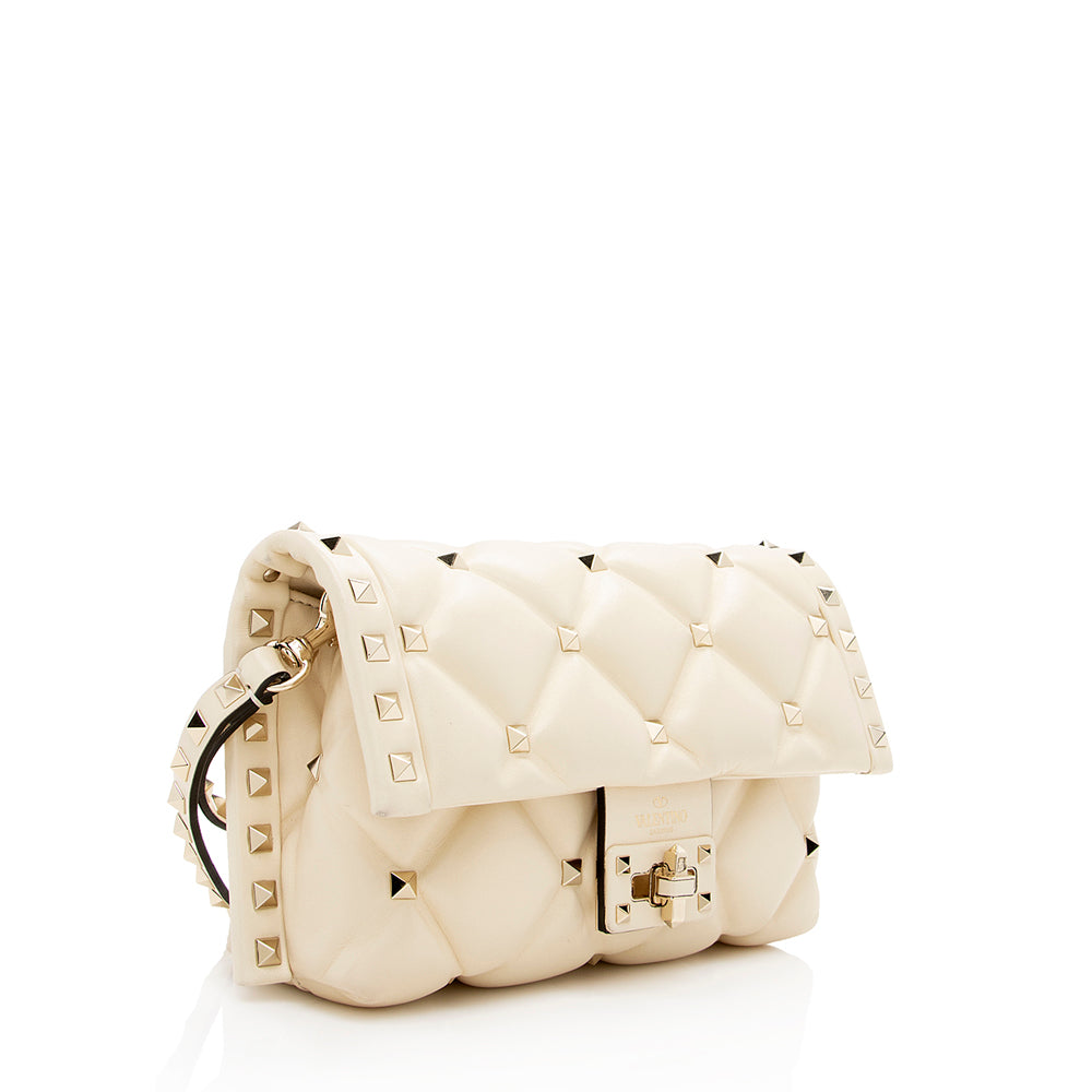 Valentino Lambskin Candystud Spike Wristlet (SHF-17342)
