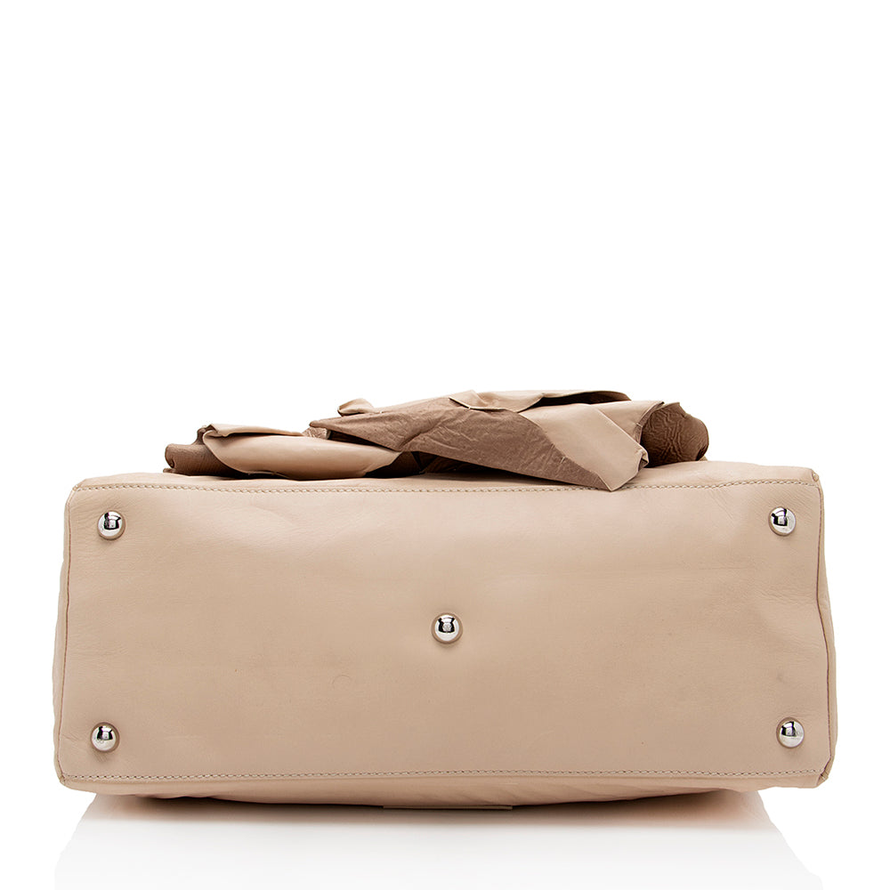 Valentino Leather Petale Rose Frame Satchel (SHF-18479)