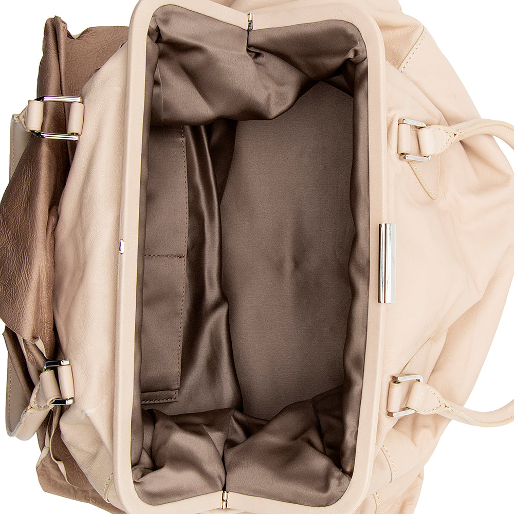 Valentino Leather Petale Rose Frame Satchel (SHF-18479)