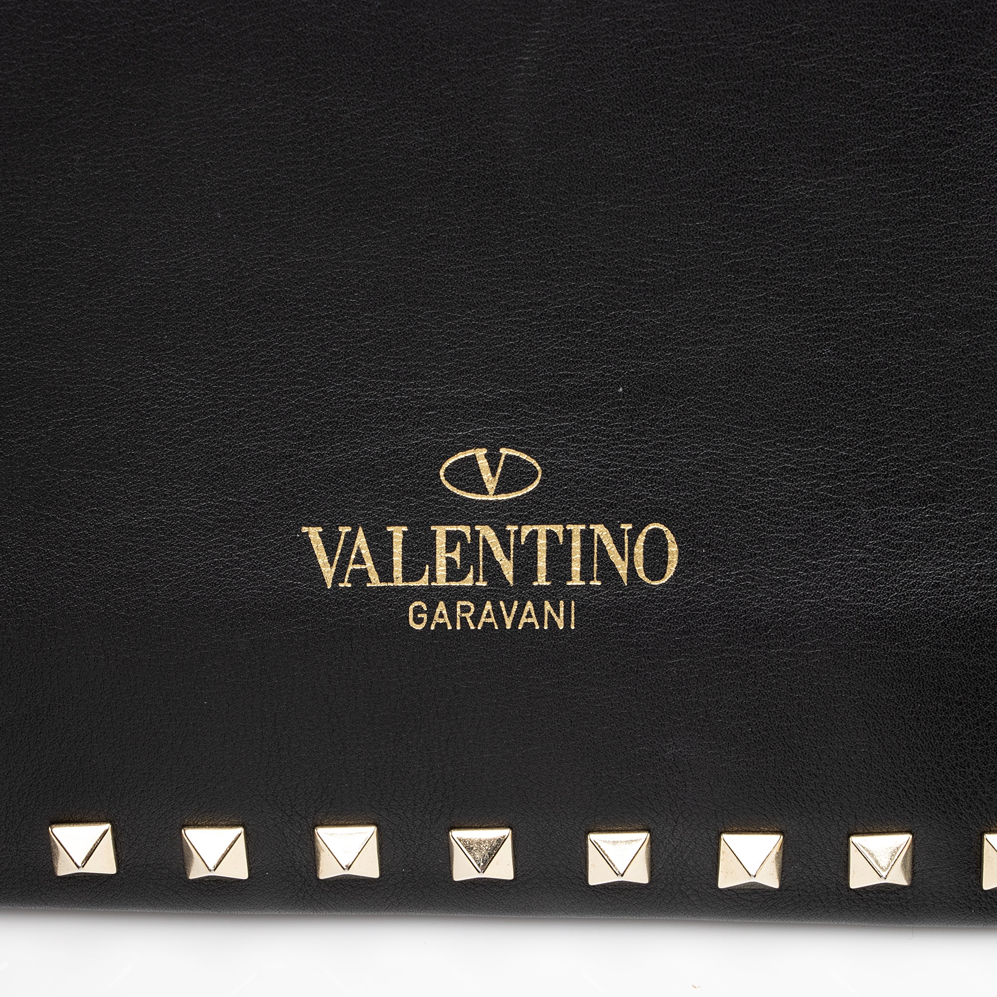 Valentino Leather Rockstud Large Clutch (SHF-pOfjIM)