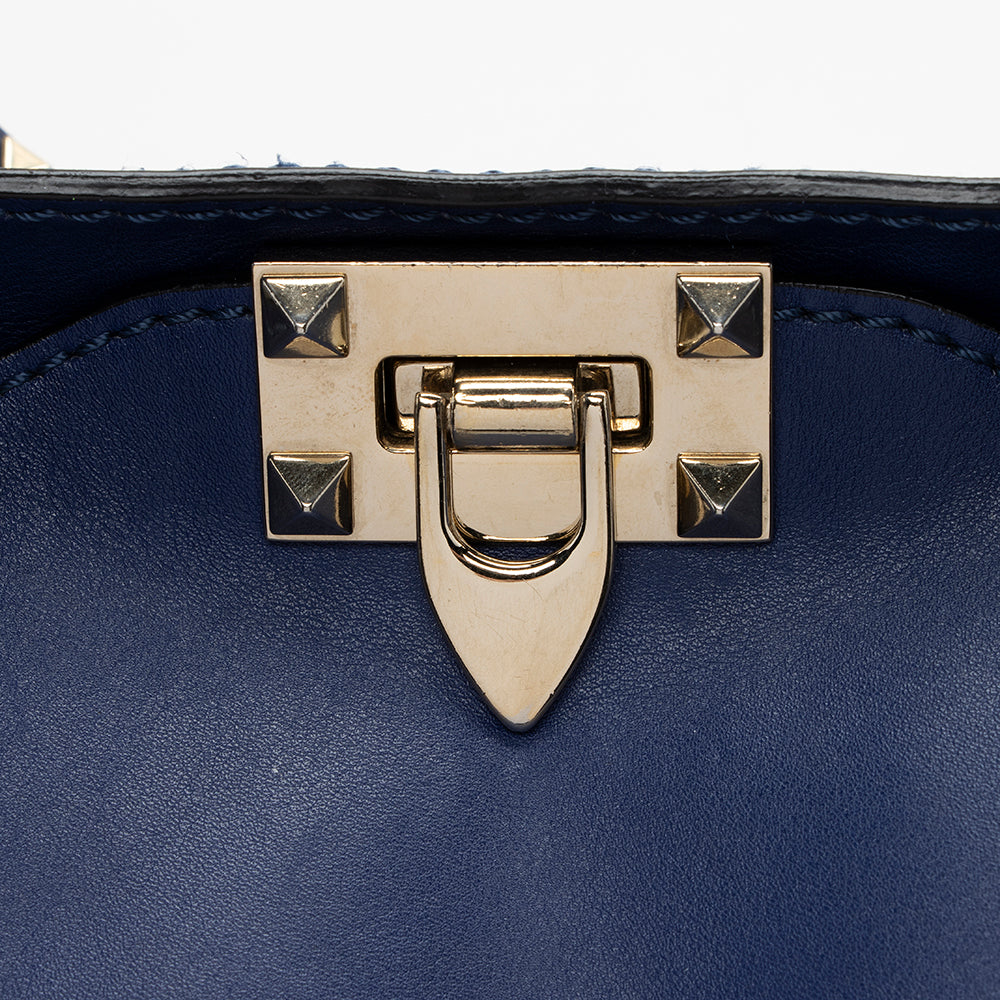 Valentino Leather Rockstud Medium Tote (SHF-14782)