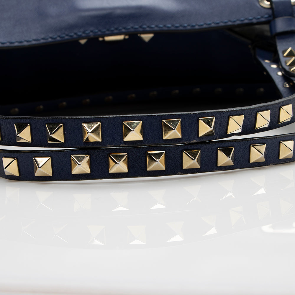 Valentino Leather Rockstud Medium Tote (SHF-14782)