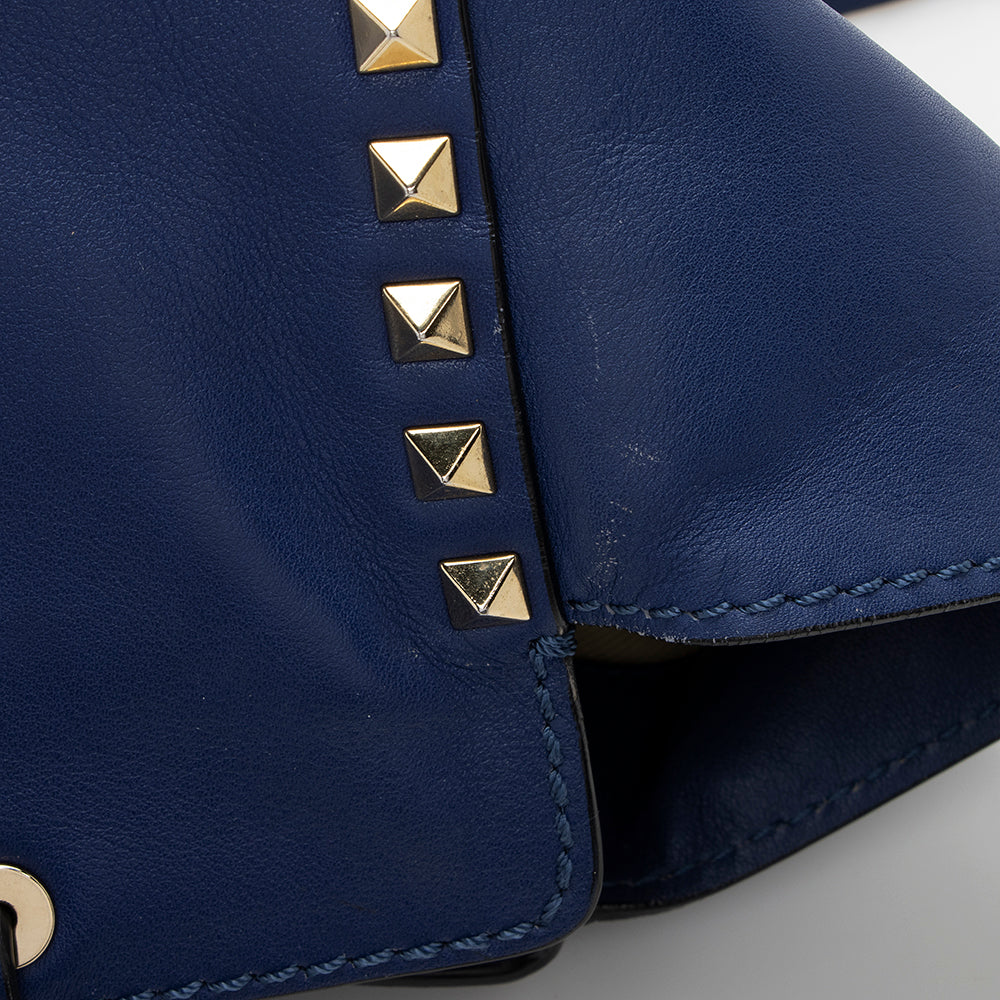 Valentino Leather Rockstud Medium Tote (SHF-14782)