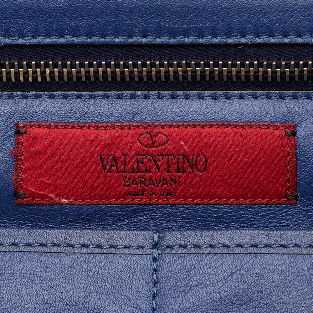 Valentino Leather Rockstud Medium Tote (SHF-14782)