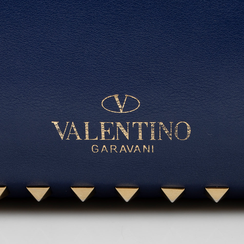 Valentino Leather Rockstud Medium Tote (SHF-14782)