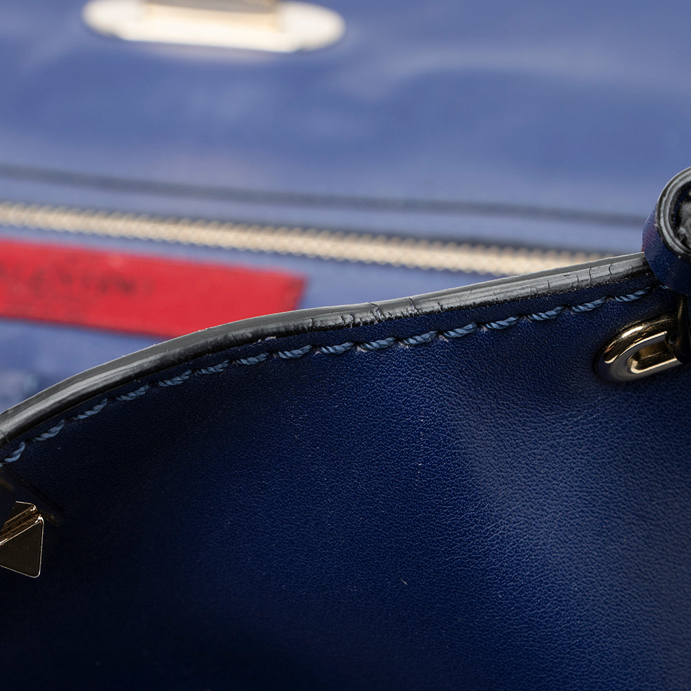 Valentino Leather Rockstud Medium Tote (SHF-14782)