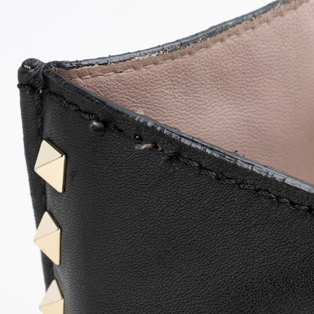 Valentino Leather Rockstud Open Medium Tote - FINAL SALE (SHF-21650)