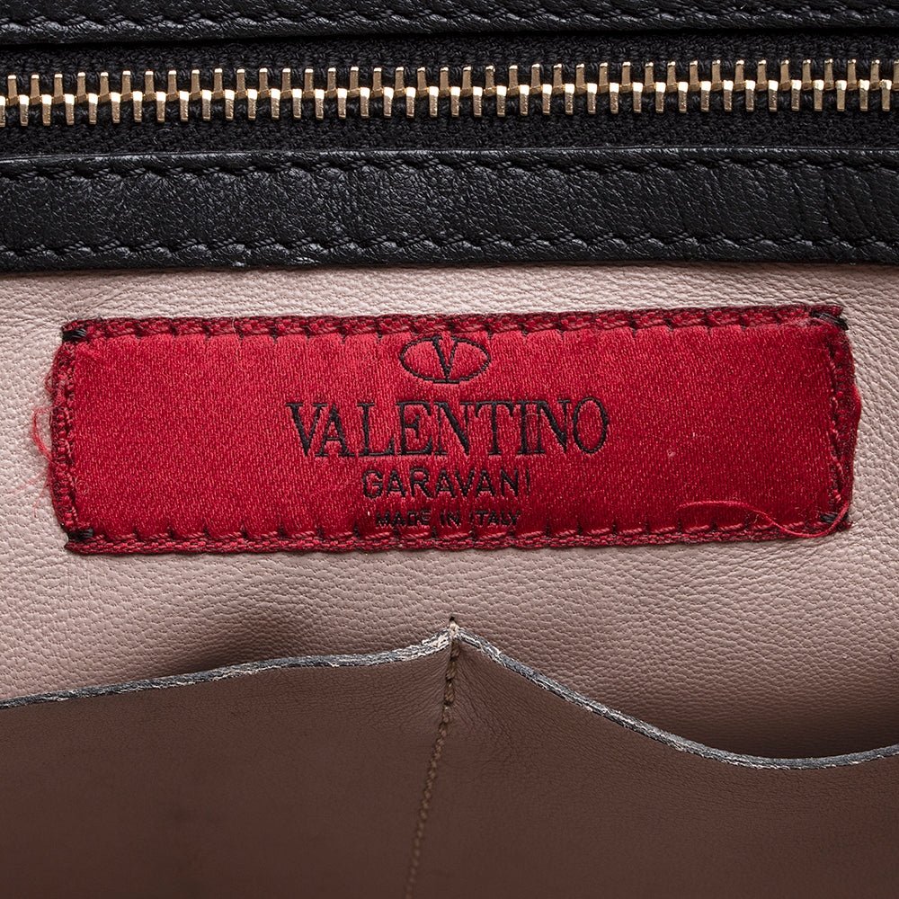 Valentino Leather Rockstud Open Medium Tote - FINAL SALE (SHF-21650)