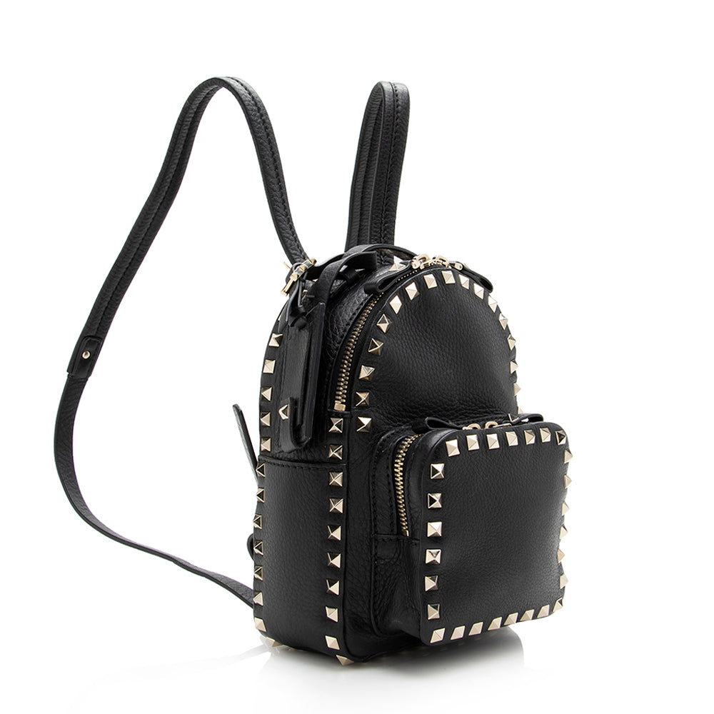 Valentino Leather Rockstud Mini Backpack (SHF-17289)