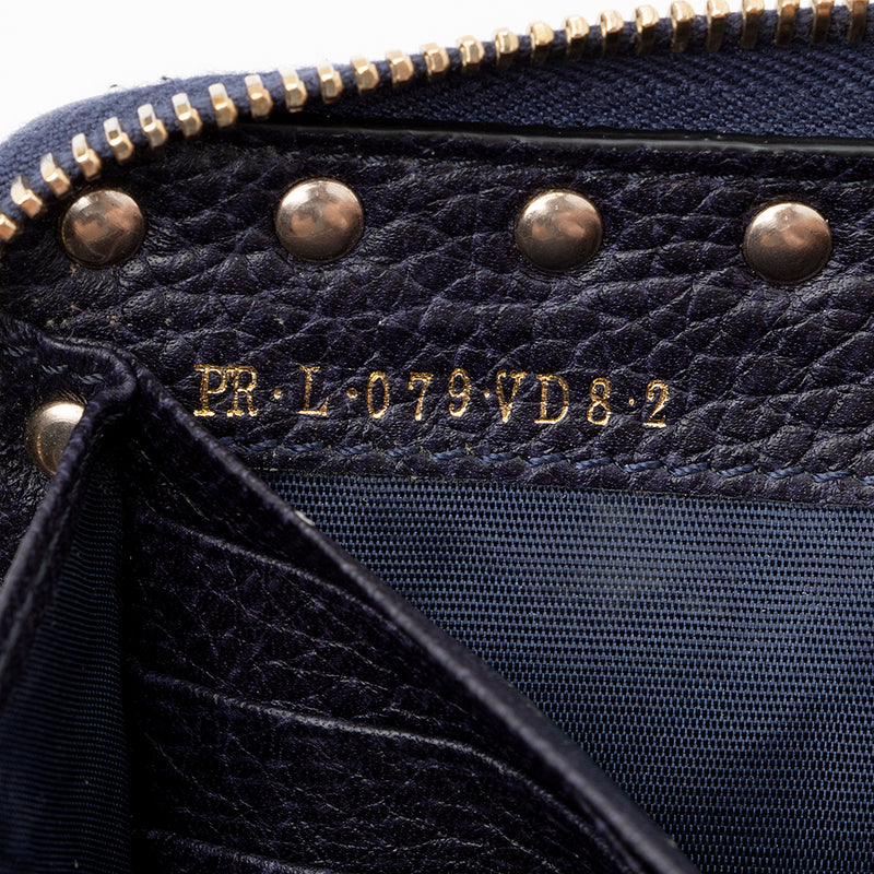 Valentino Leather Rockstud Zip Wallet - FINAL SALE (SHF-15847)