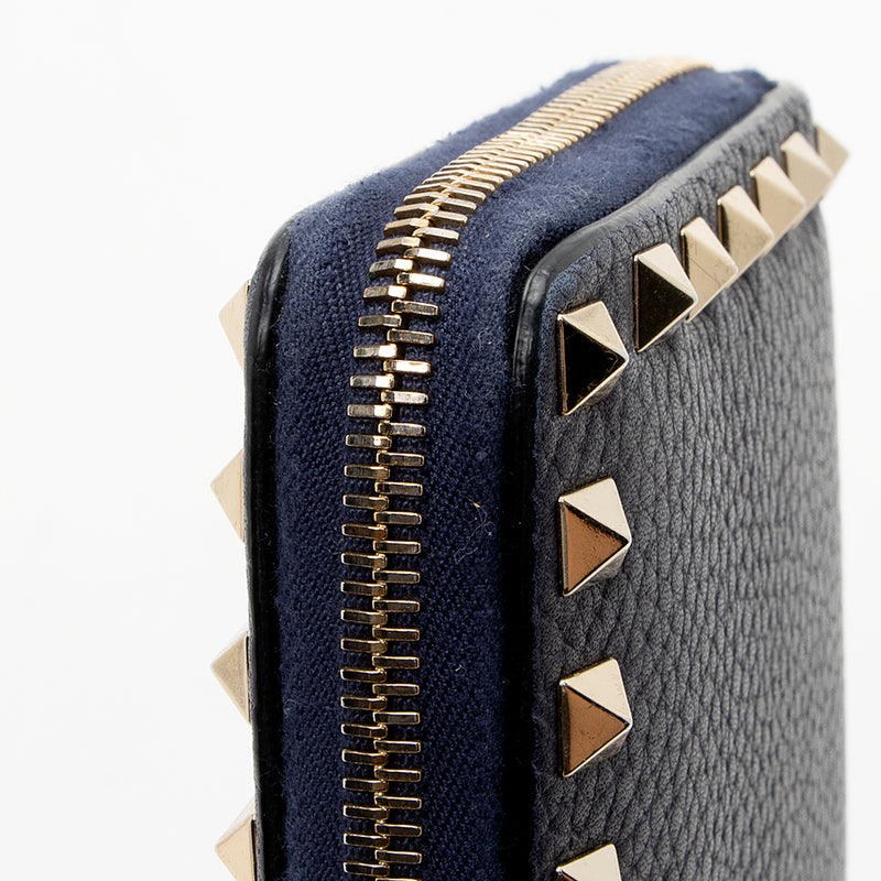 Valentino Leather Rockstud Zip Wallet - FINAL SALE (SHF-15847)