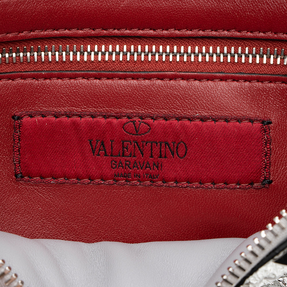 Valentino Metallic Calfskin Rockstud Belt Bag (SHF-15787)