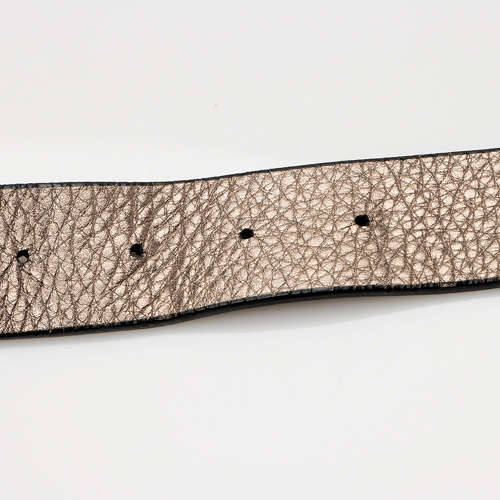 Valentino Metallic Calfskin Rockstud Messenger Bag (SHF-21791)