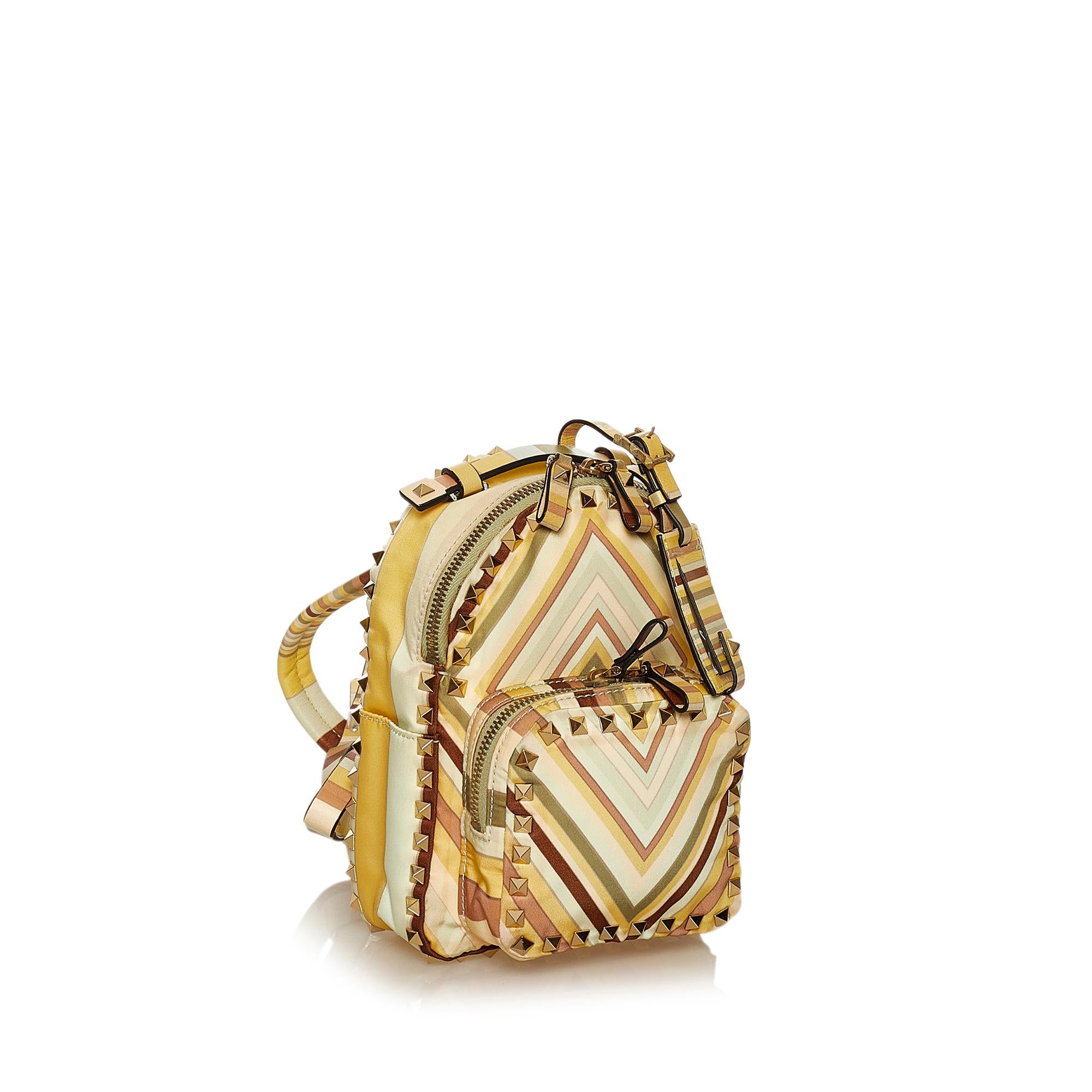 Valentino Mini Native Couture 1975 Rockstud Nylon Backpack (SHG-29549)