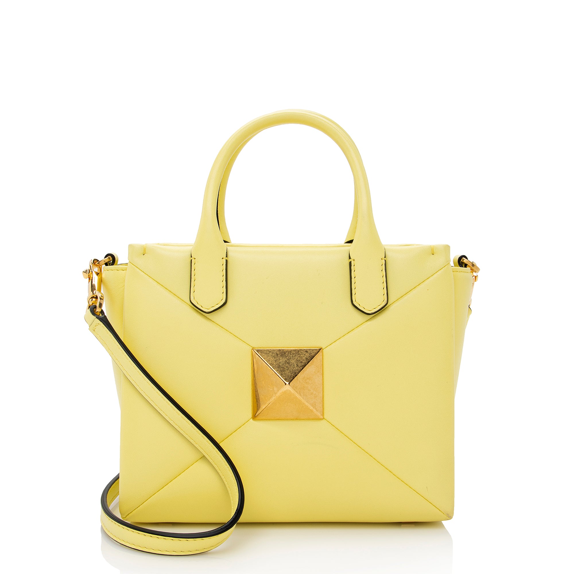 Valentino Nappa Leather One Stud Small Tote (SHF-22202)