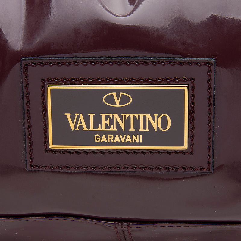Valentino Patent Leather Nuage Bow Tote (SHF-11612)