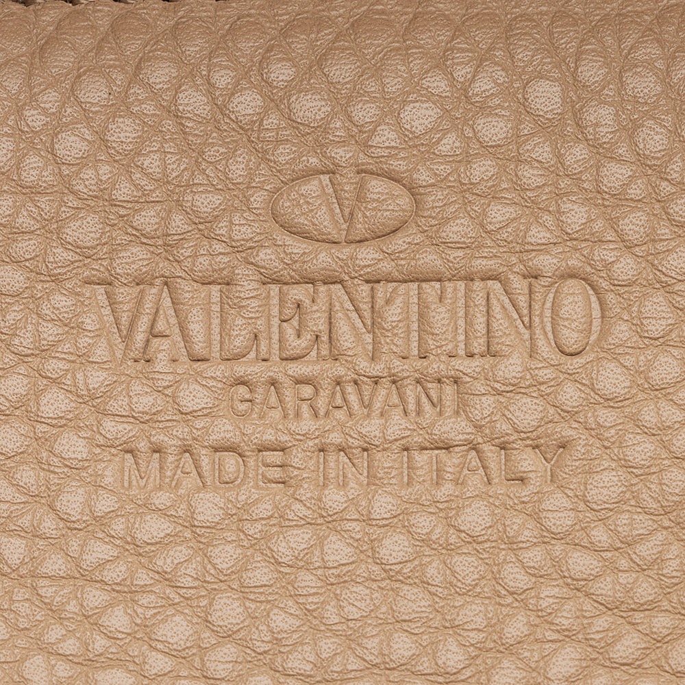 Valentino Pebbled Calfskin Rockstud Flip-Lock Small Messenger Bag (SHF-21886)