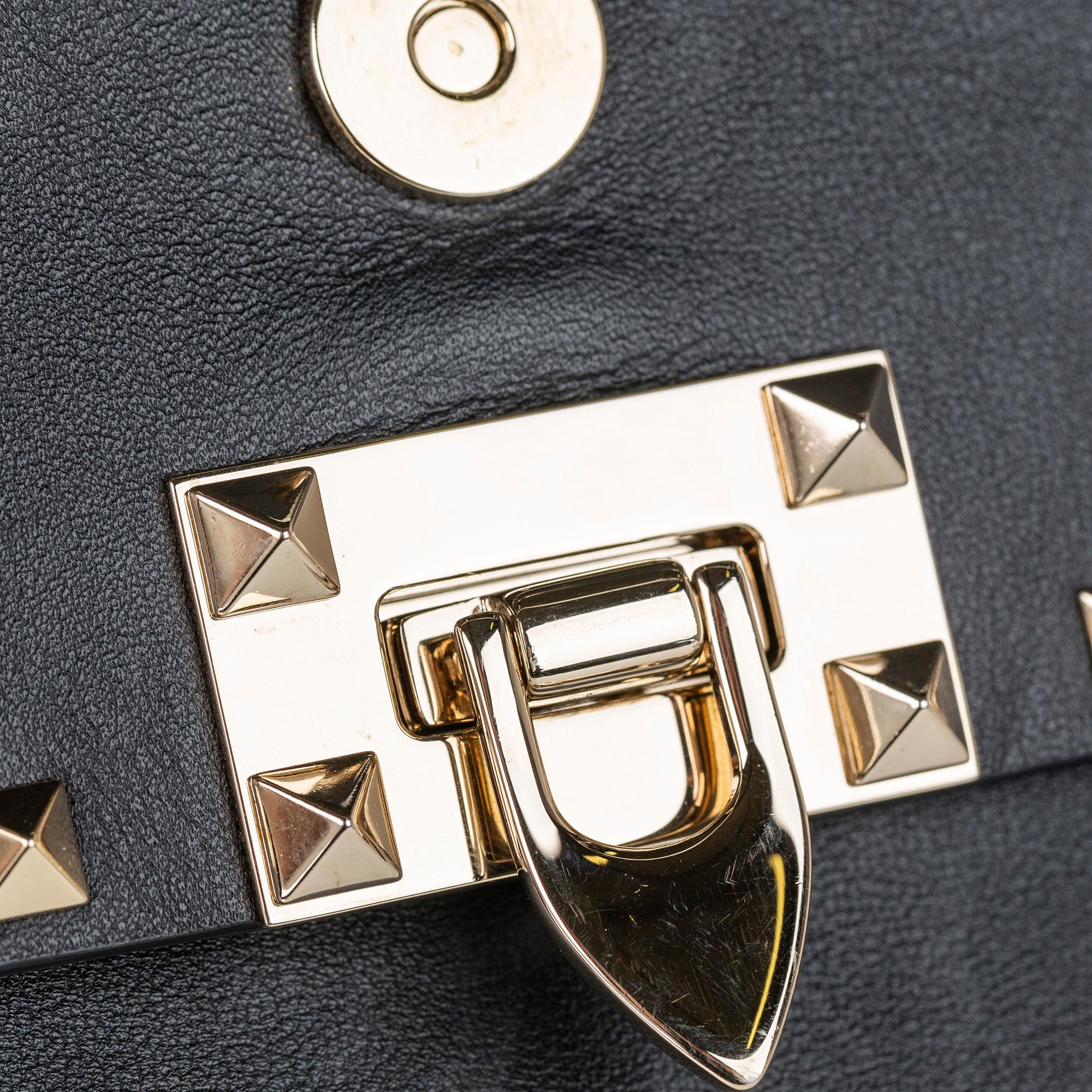 Valentino Rockstud Double Flap Satchel (SHG-34842)