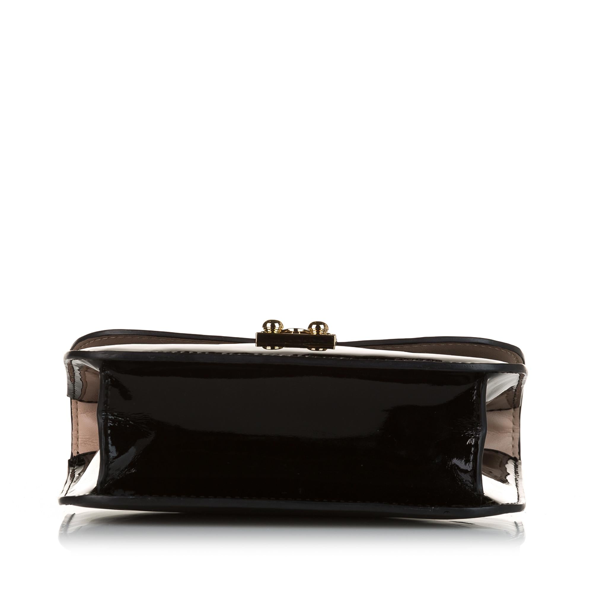 Valentino Rockstud Glam Lock Patent Leather Crossbody Bag (SHG-34296)