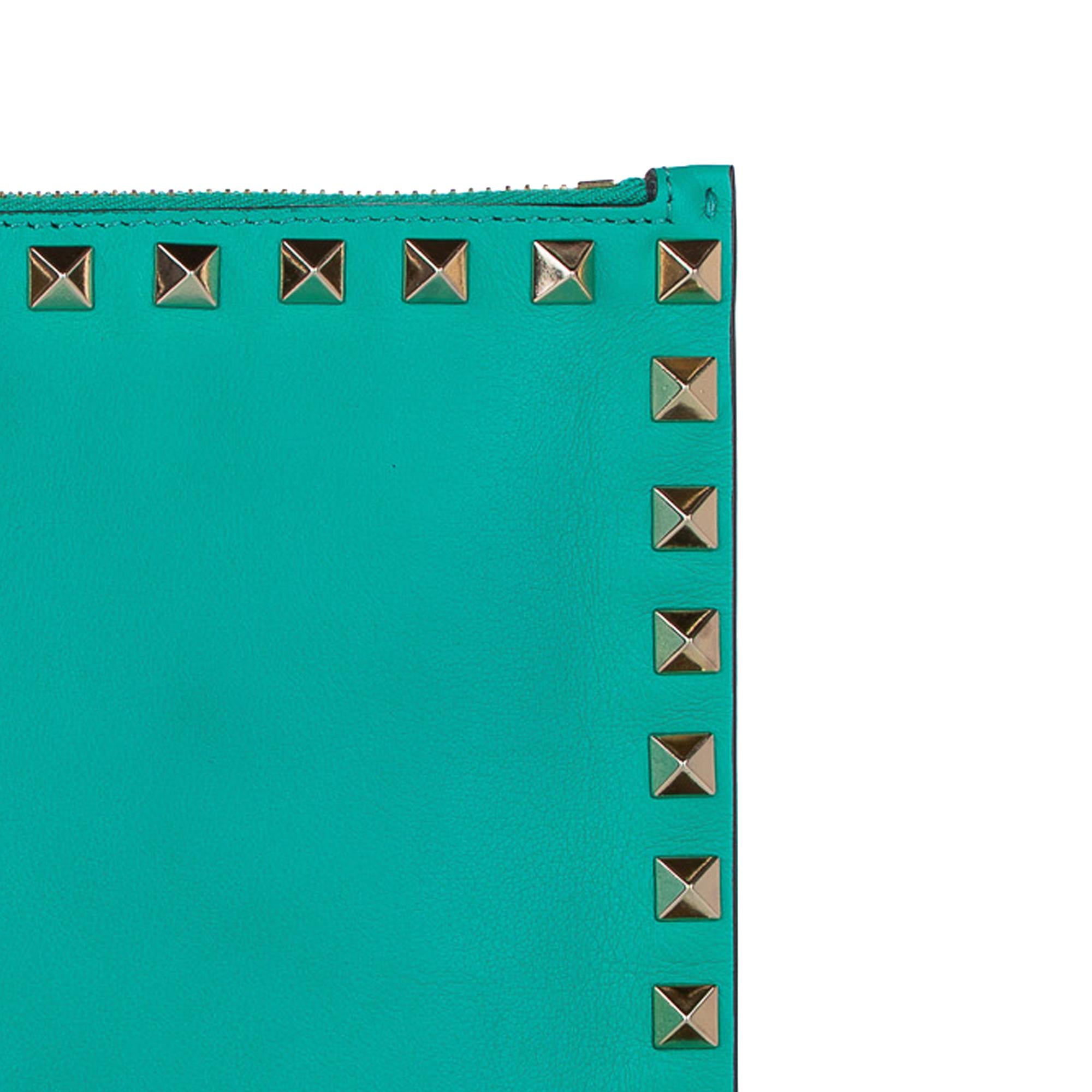 Valentino Rockstud Leather Clutch Bag (SHG-27022)