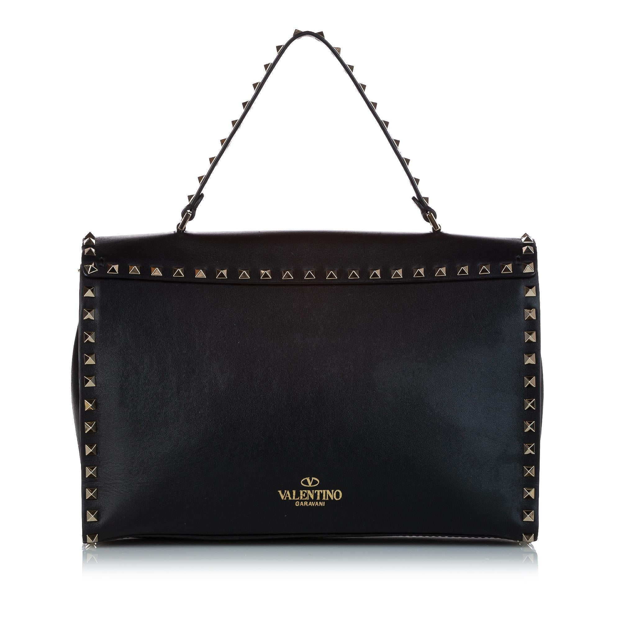 Valentino Rockstud Leather Satchel (SHG-26744)