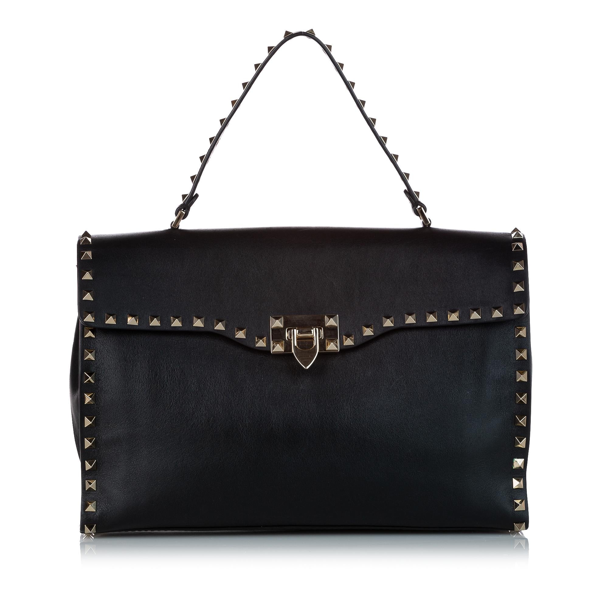 Valentino Rockstud Leather Satchel (SHG-26744)