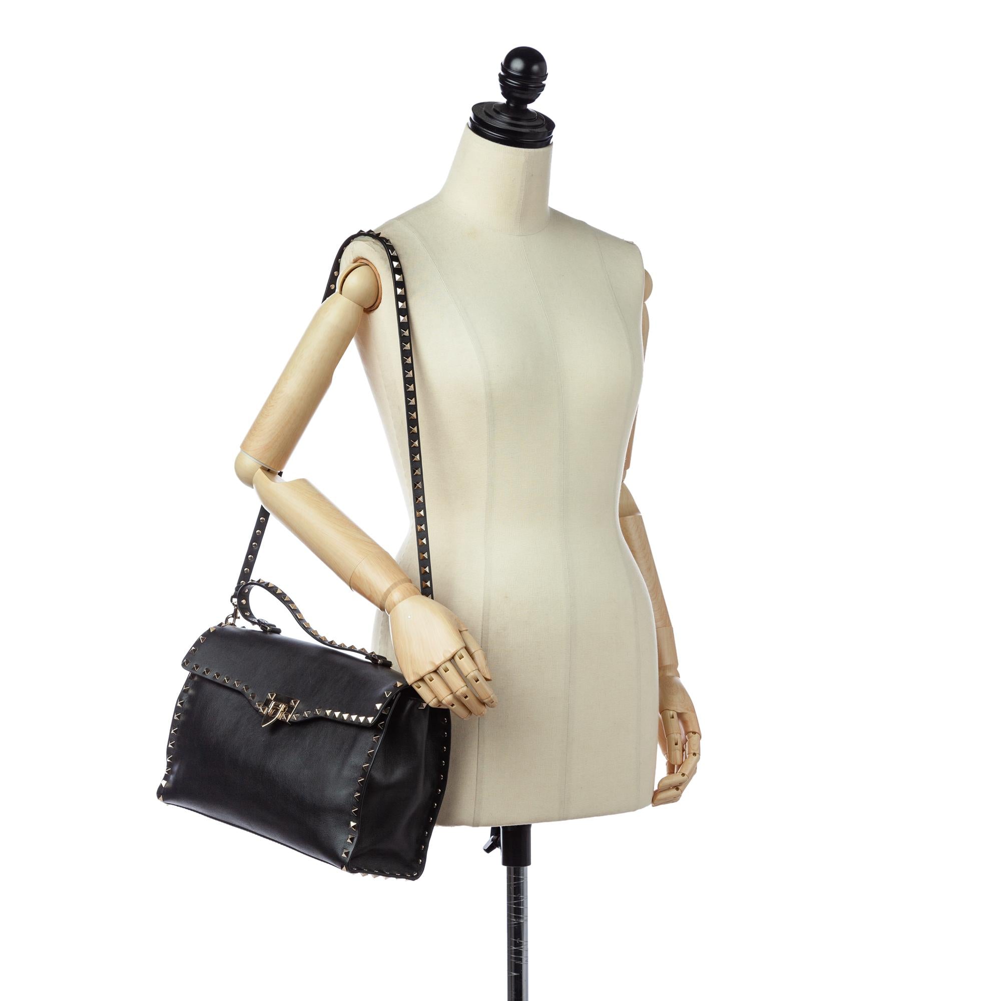 Valentino Rockstud Leather Satchel (SHG-26744)