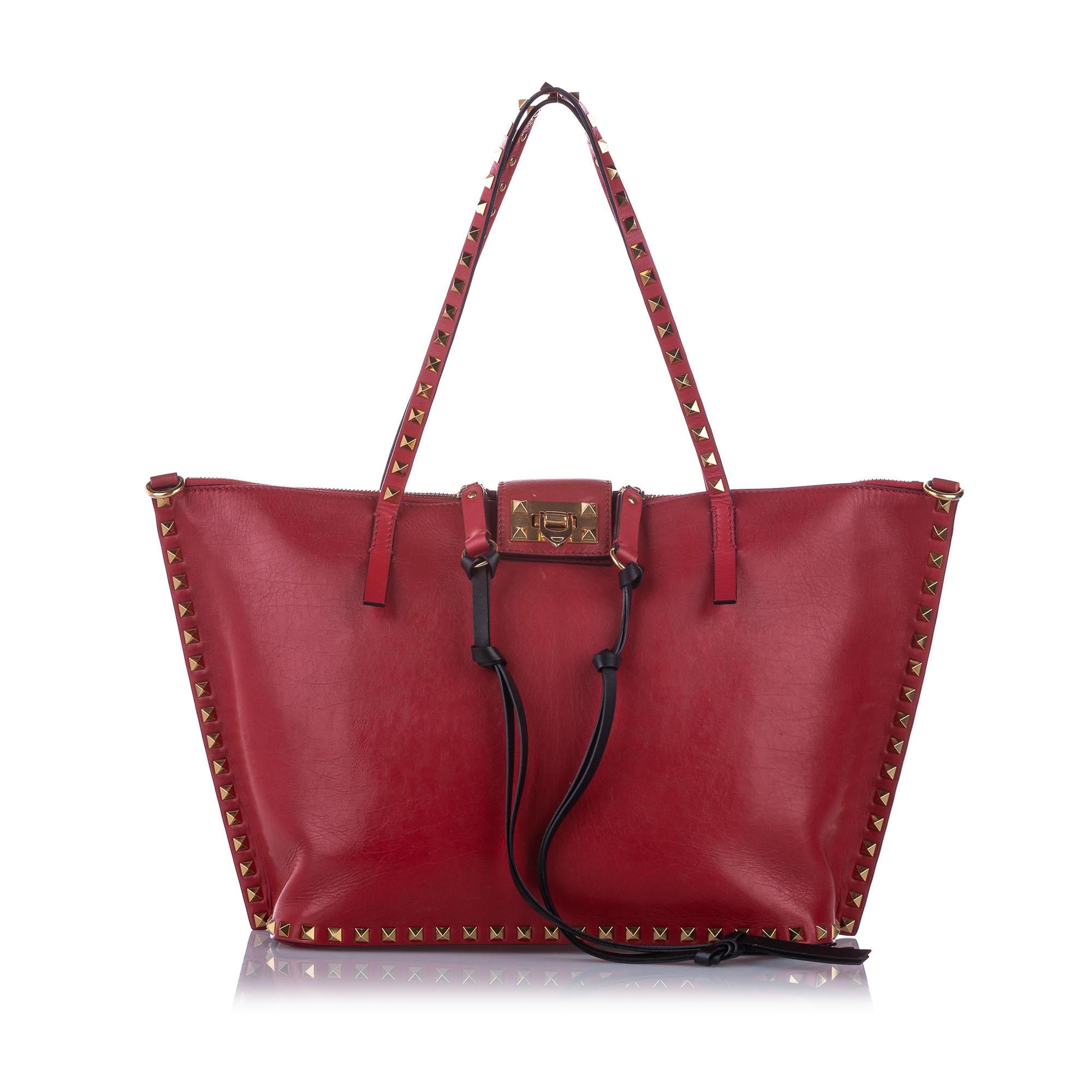 Valentino Rockstud Leather Satchel (SHG-33889)
