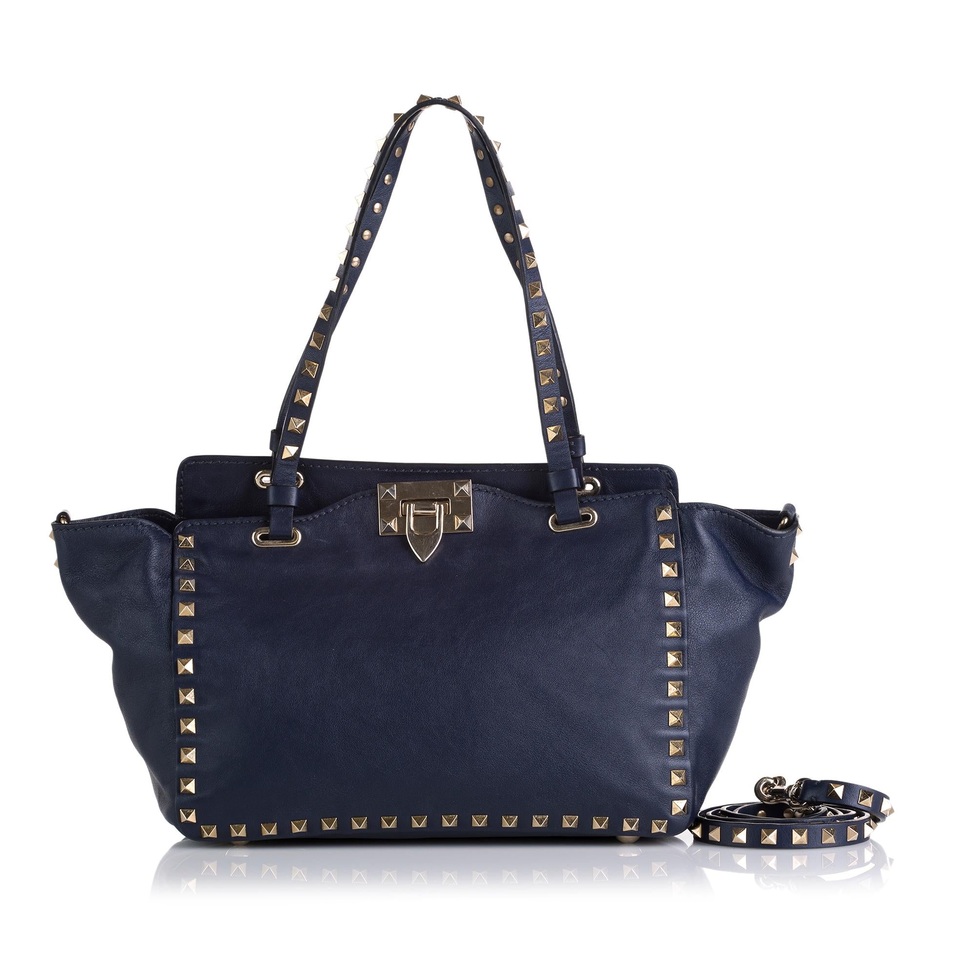 Valentino Rockstud Leather Satchel (SHG-37924)