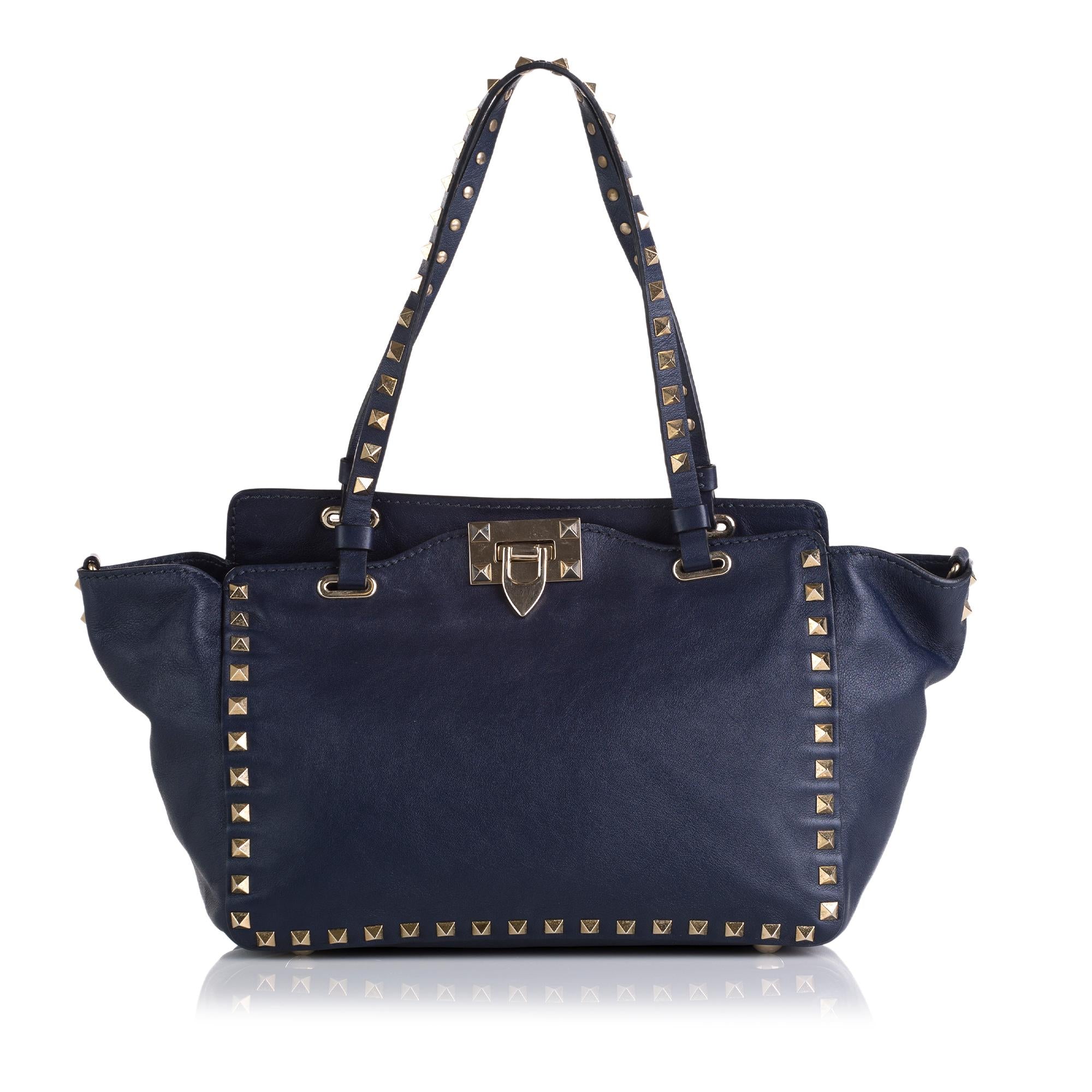 Valentino Rockstud Leather Satchel (SHG-37924)