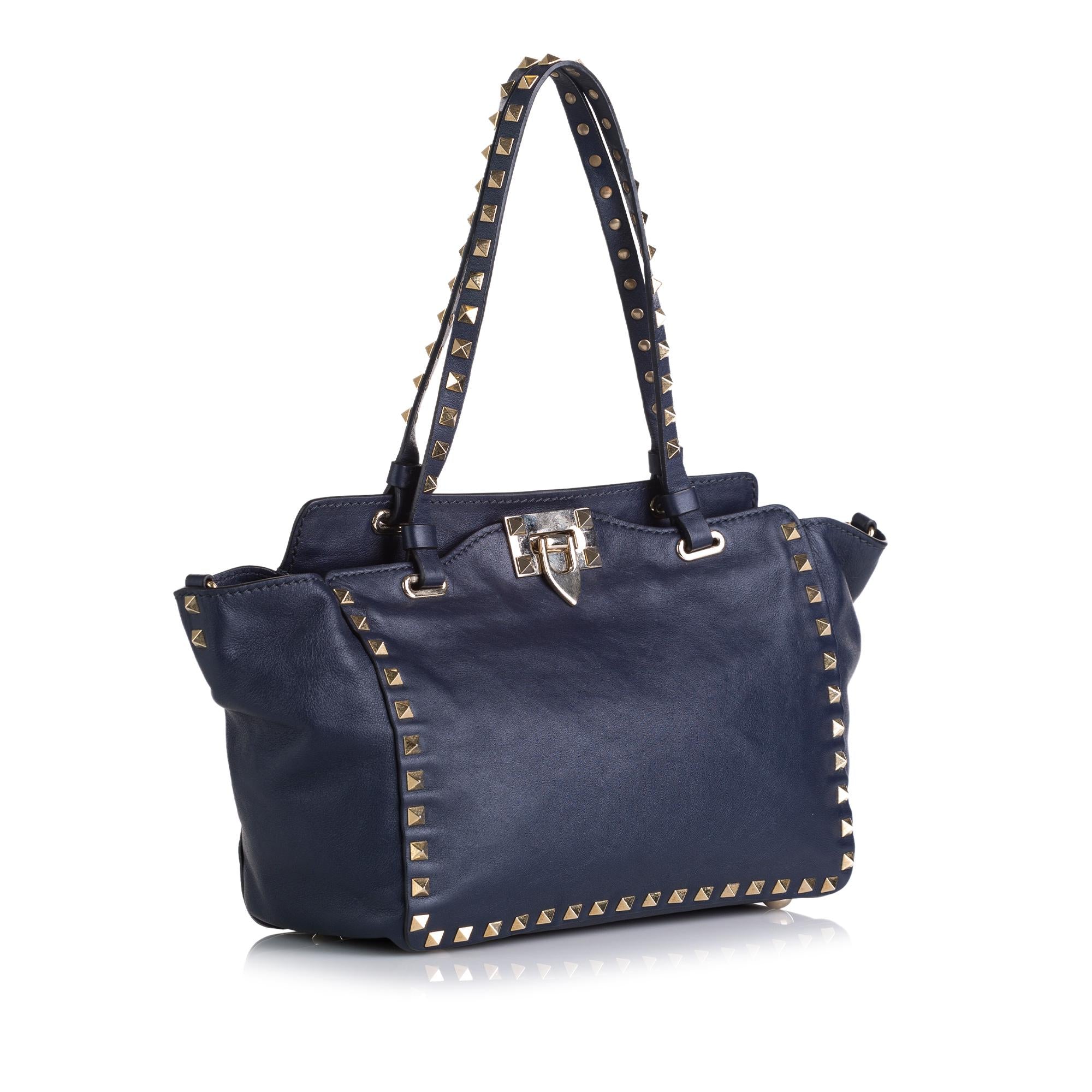 Valentino Rockstud Leather Satchel (SHG-37924)