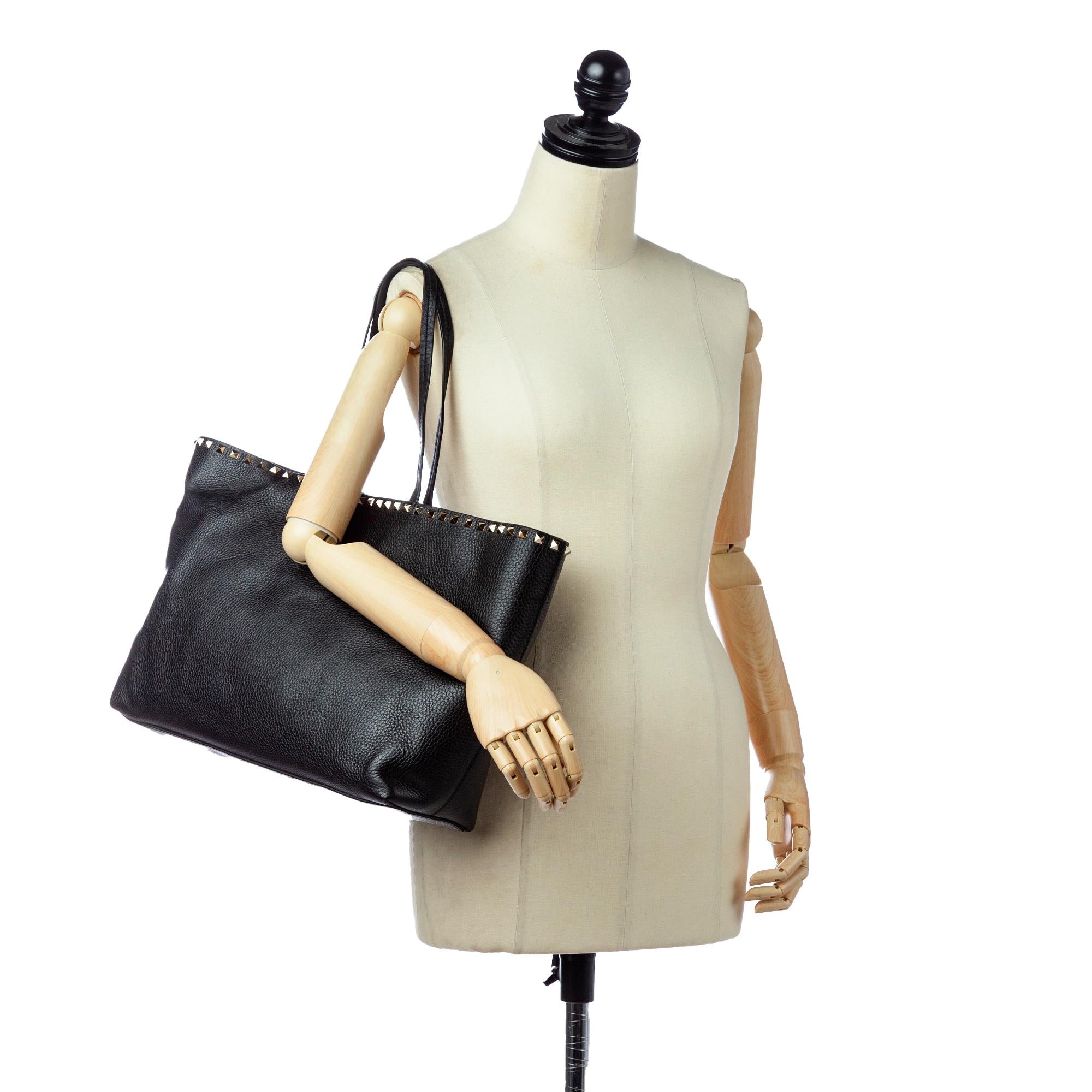 Valentino Rockstud Leather Tote Bag (SHG-27656)