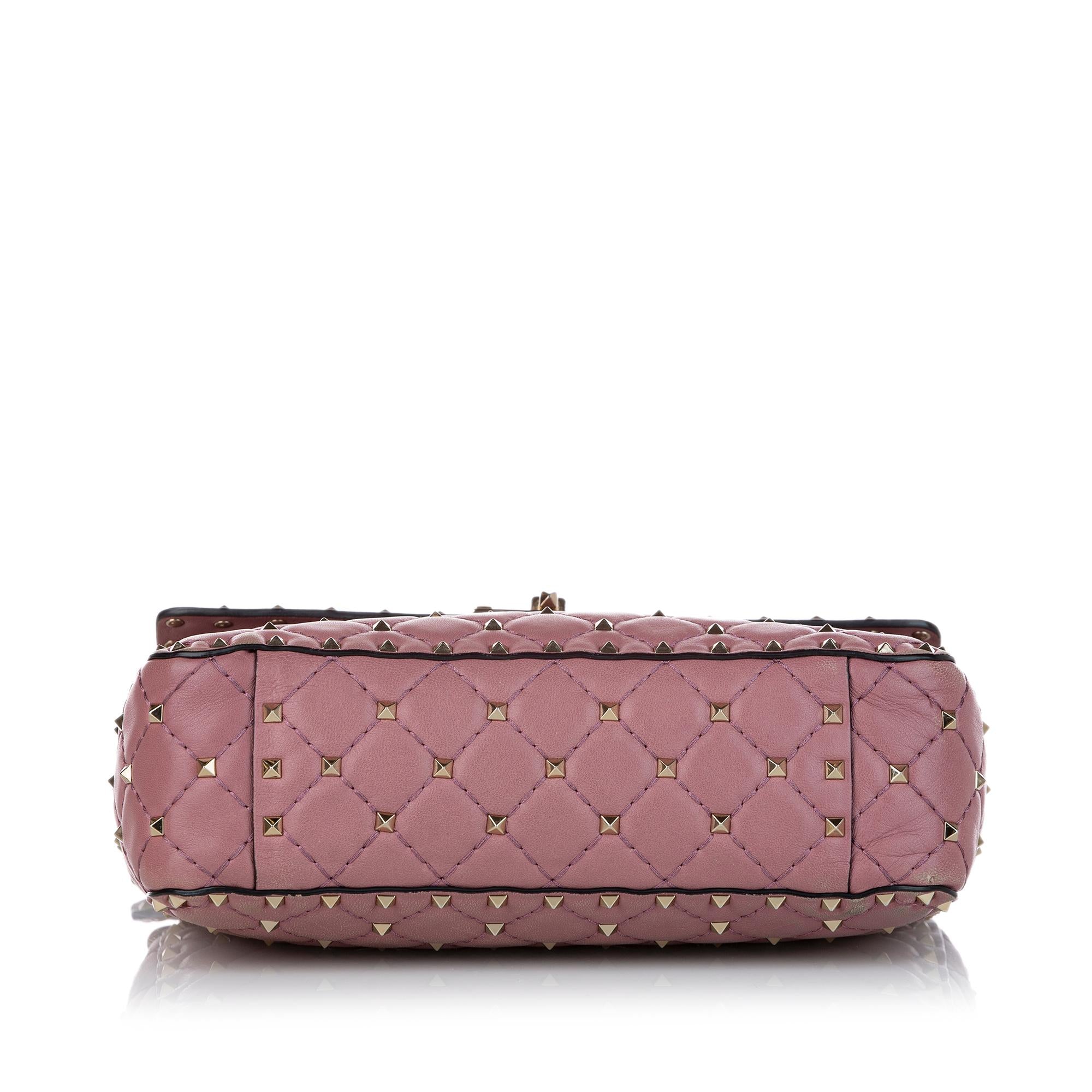 Valentino Rockstud Spike Leather Satchel (SHG-28789)