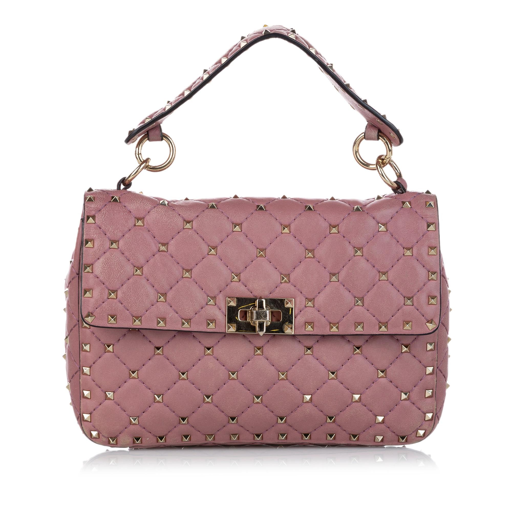 Valentino Rockstud Spike Leather Satchel (SHG-28789)