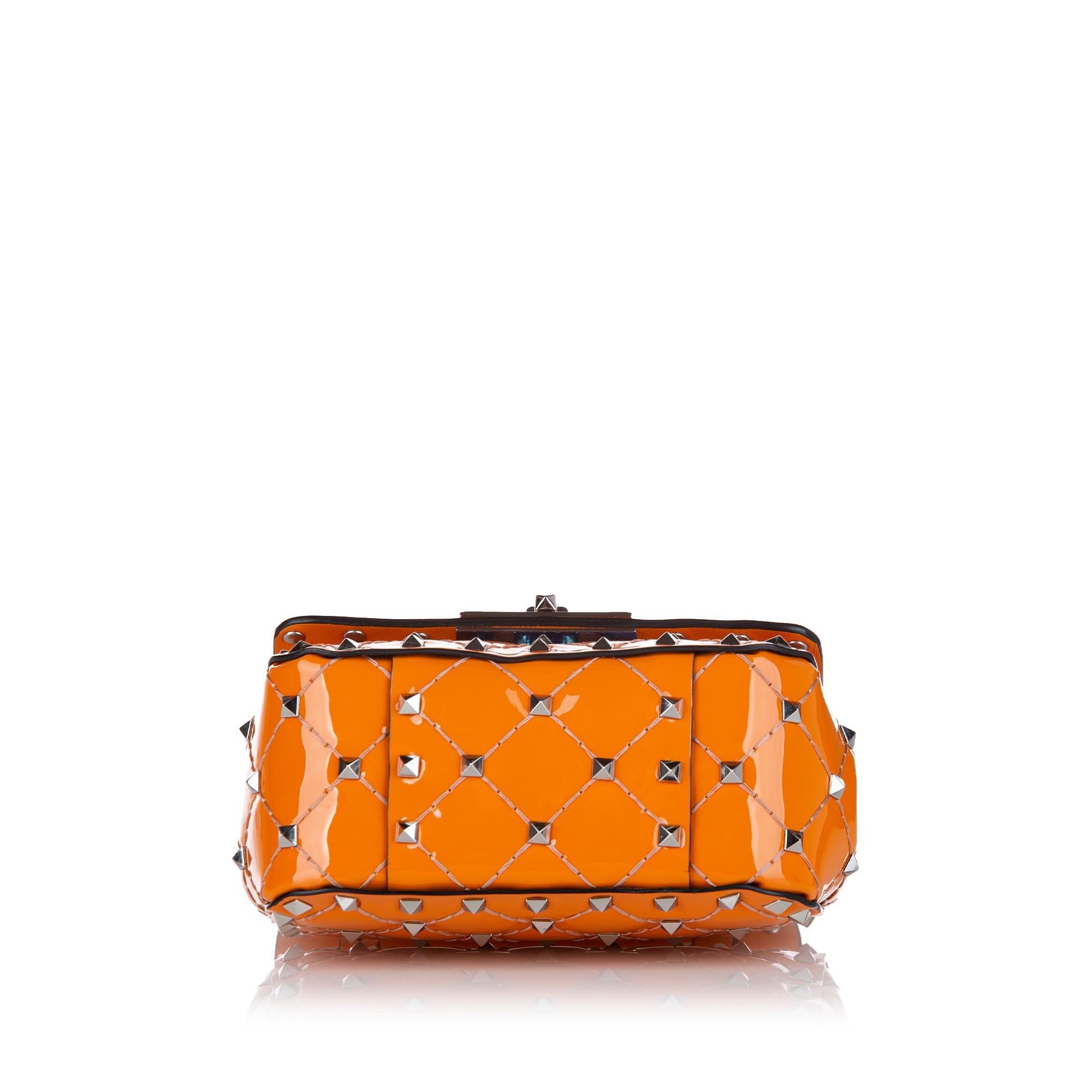 Valentino Rockstud Spike Patent Leather Satchel (SHG-24789)