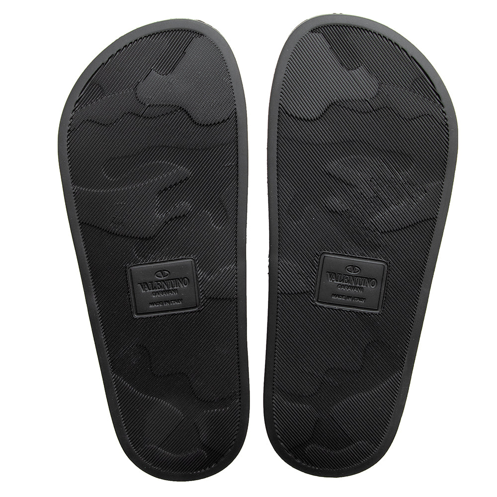 Valentino Rubber VLTN Pool Slides - Size 9 / 39 (SHF-21581)