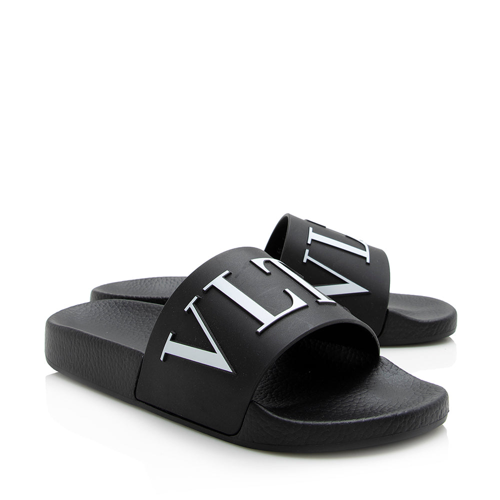 Valentino Rubber VLTN Pool Slides - Size 9 / 39 (SHF-21581)